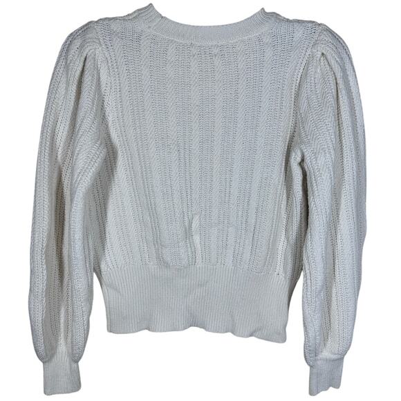 Biltmore Cable Knit Wool Blend Ivory Long Sleeve Sweater Women's Medium Classic - Picture 2 of 7